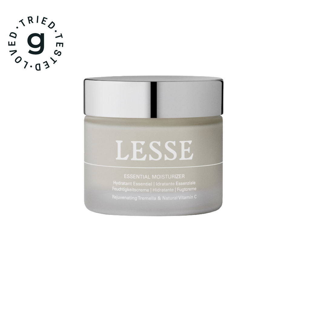 LESSE Essential Moisturizer – Clean, lightweight face cream with Tremella mushroom and natural Vitamin C to deeply hydrate, brighten, and support skin barrier health - Gllosse Badge