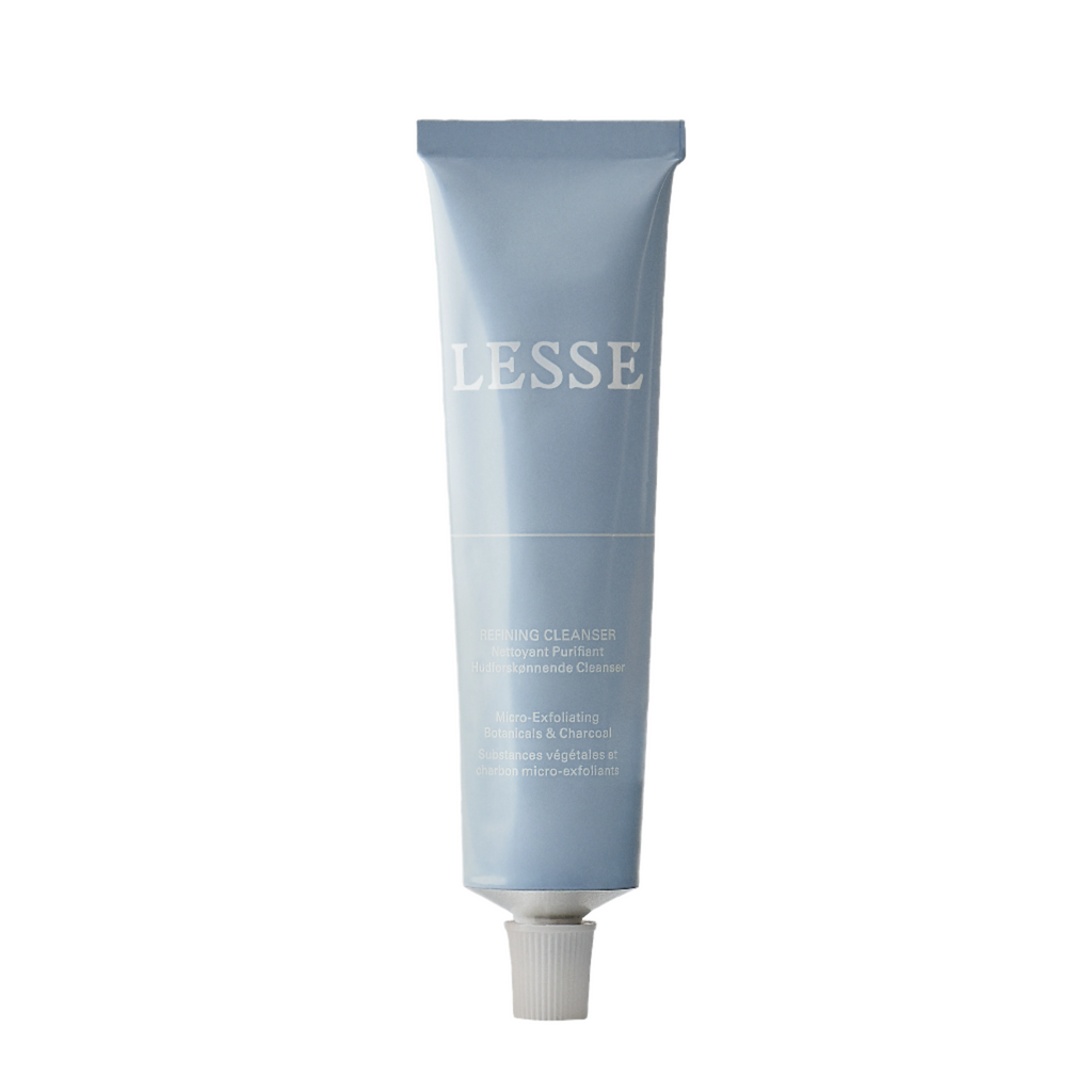 LESSE Refining Cleanser – gentle micro-exfoliating face cleanser with charcoal and botanicals for smooth, clarified, and radiant skin - Gllosse