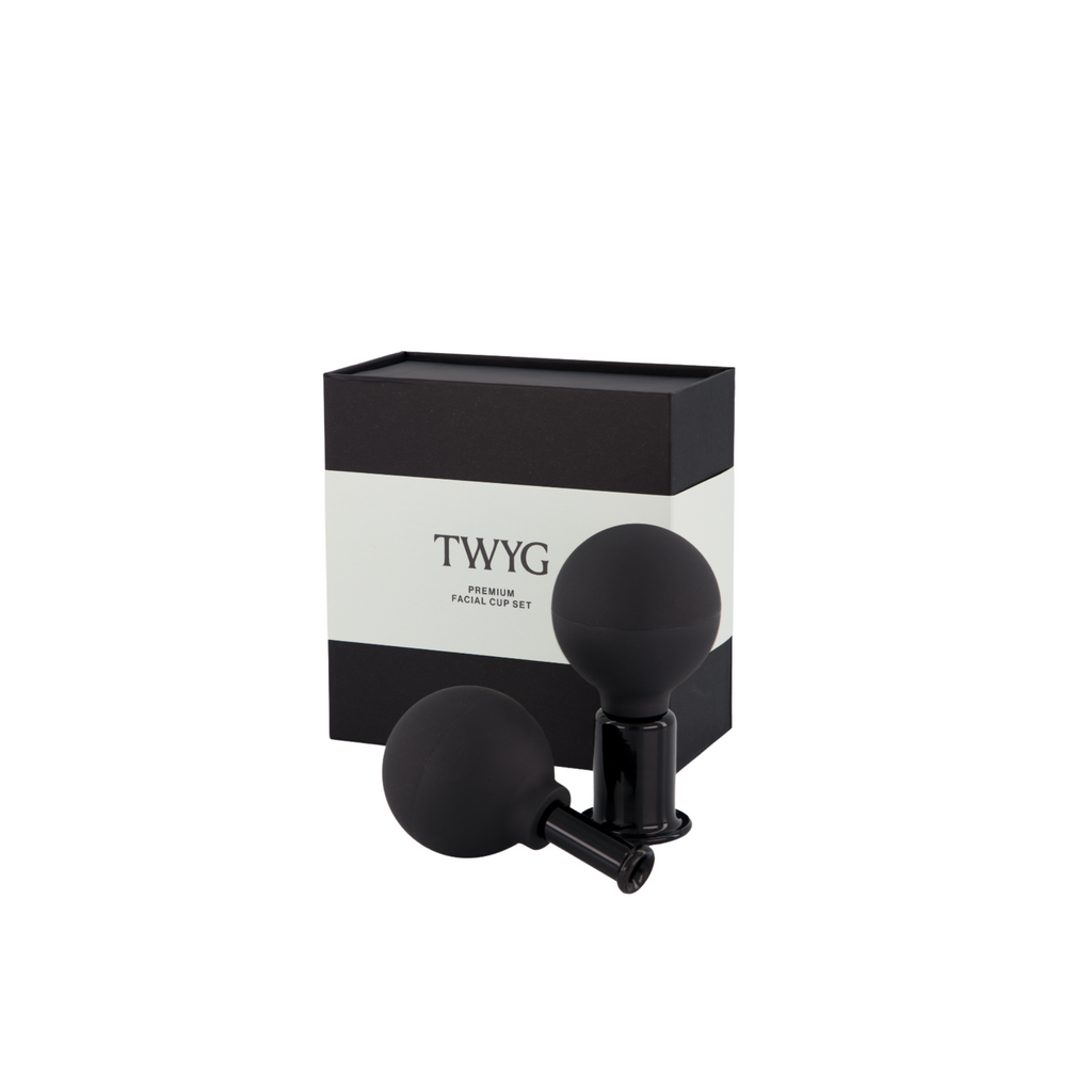 TWYG Premium Facial Cup Set display with box and a white background